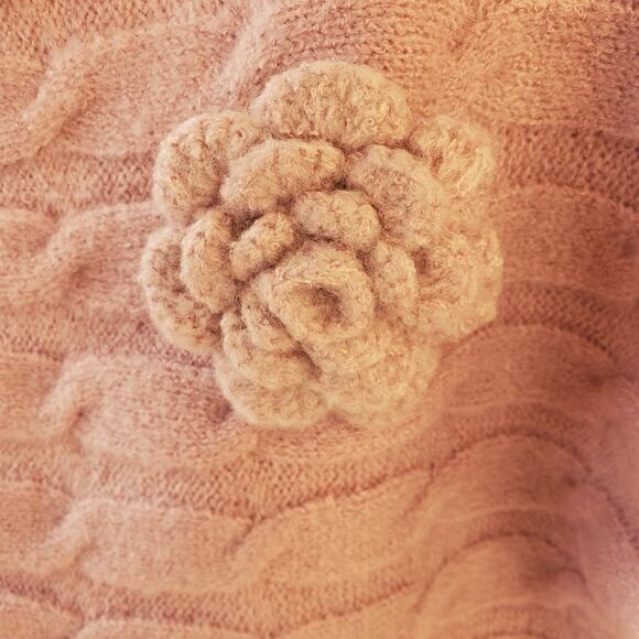 Military Hippie Forever Roses Pink Knit Sweater Size L NWT - Picture 4 of 8